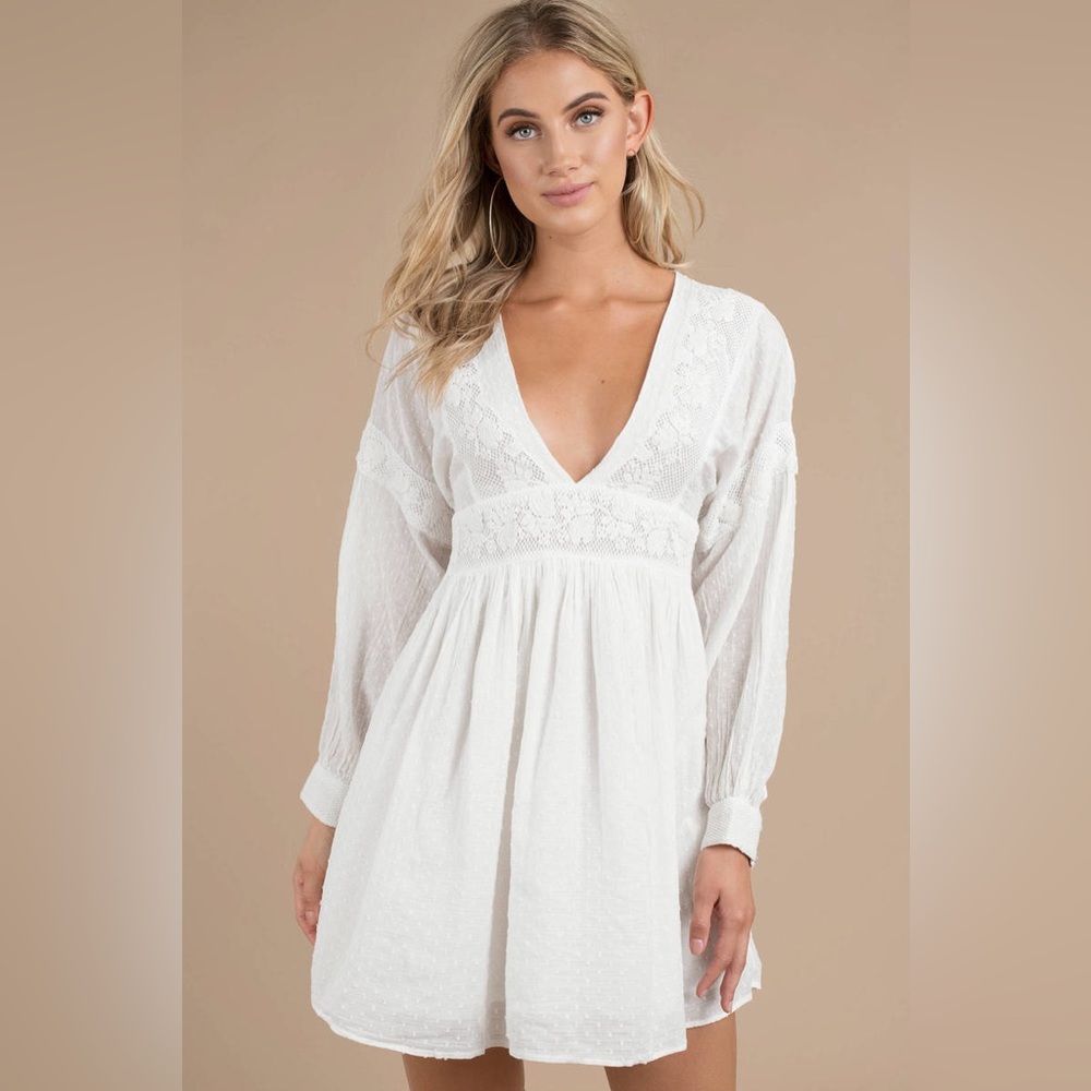 Free People NWT White Sugar Pie Mini Dress